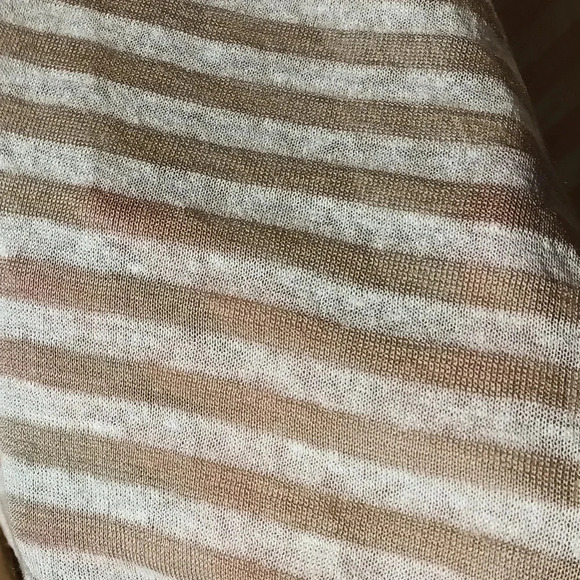 Chico's linen blend drop shoulder semi sheer striped pullover minimalist 8 - Picture 2 of 9